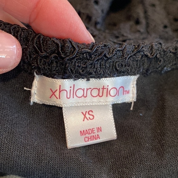 Xhilaration Black Eyelet Dress Women’s Size XS w/ Adjustable Straps - Picture 6 of 6